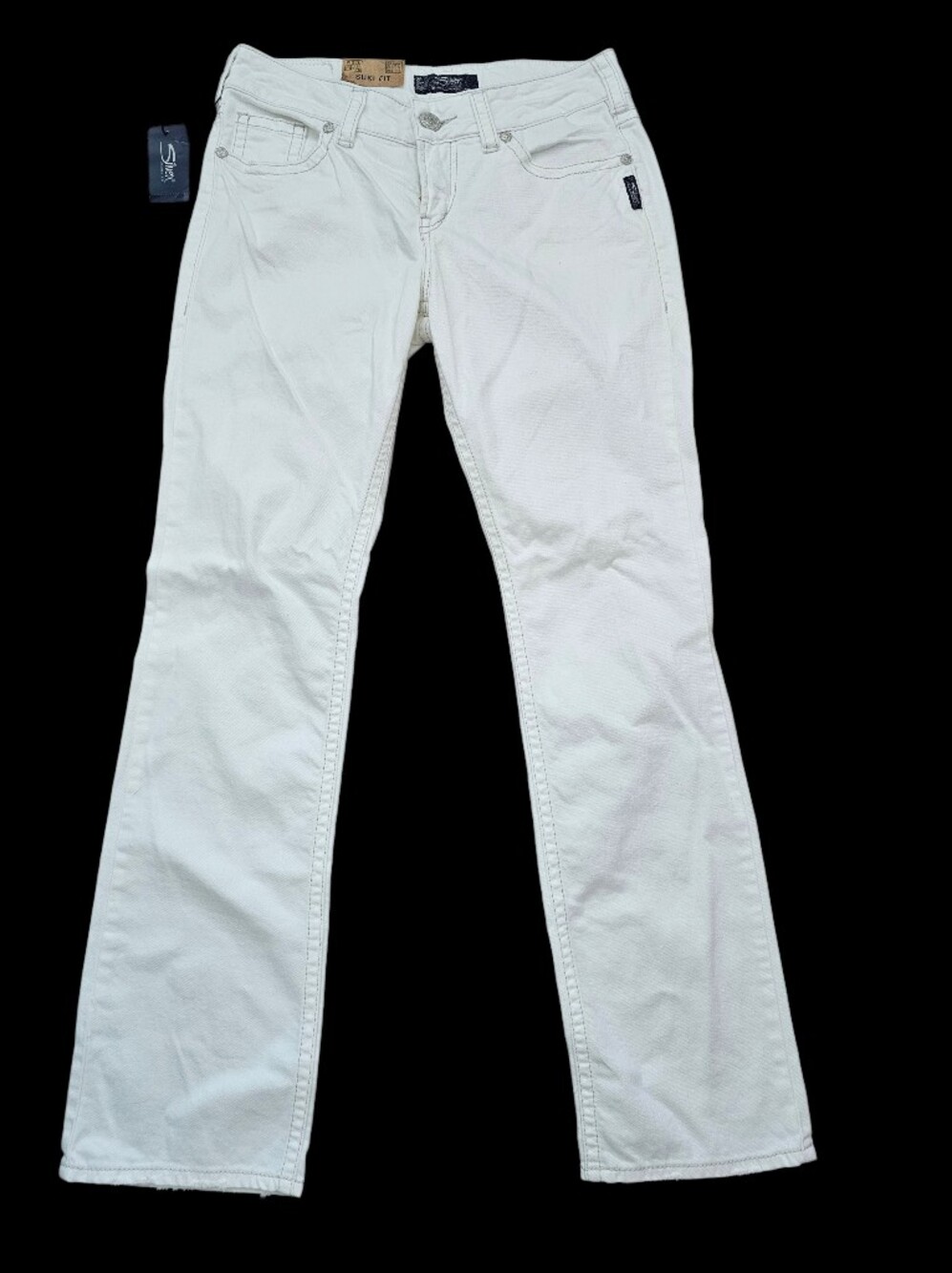 Silver Jeans Co Suki Mid Baby Boot White Jeans Size W29/L31 NWT